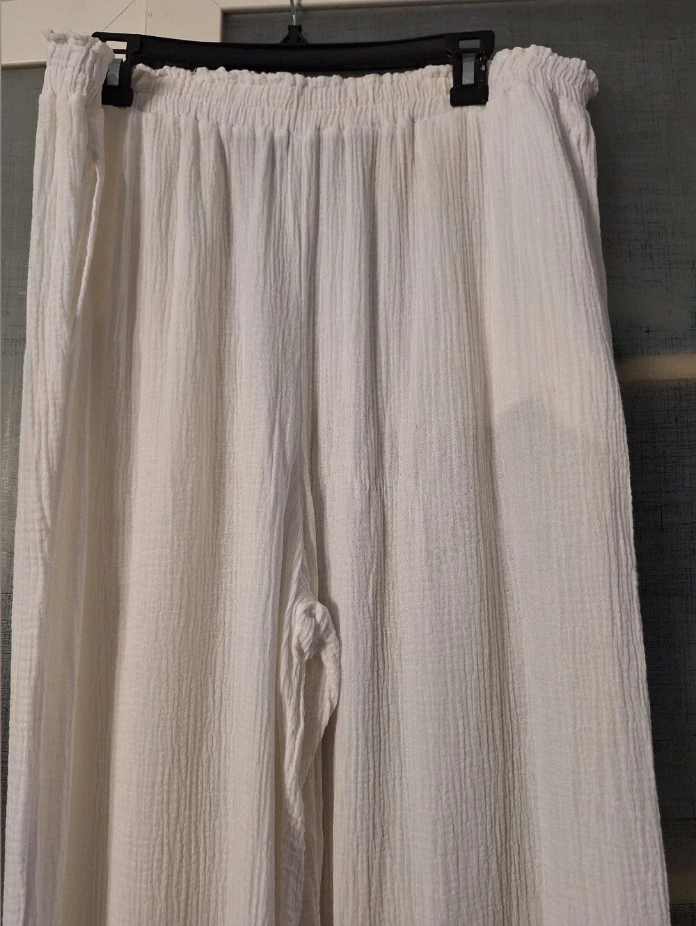 Large White Cotton Gauze Pants - Picture 6 of 12